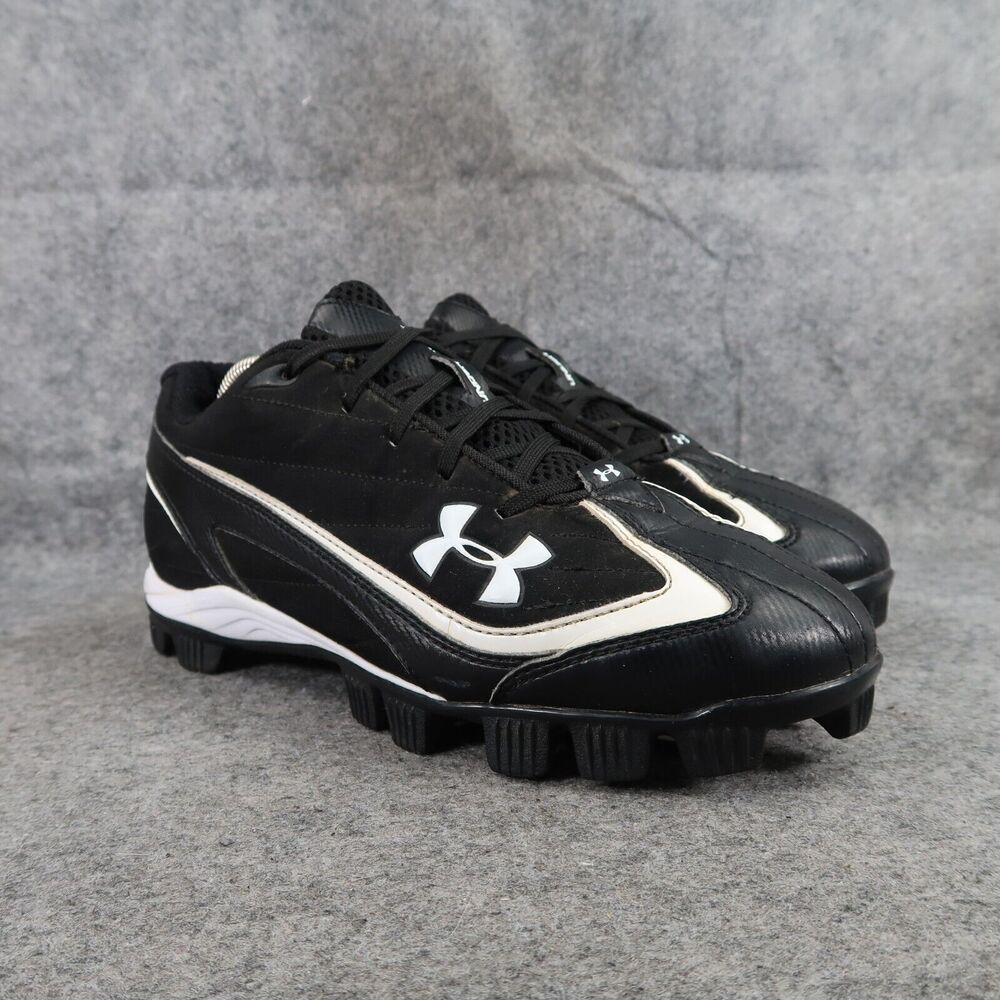 Under Armour Shoes Mens 8.5 Cleats Baseball Sport Black Molded Leadoff III Adult